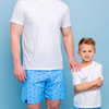 Men's Neon Flamingo Print Swim Trunks