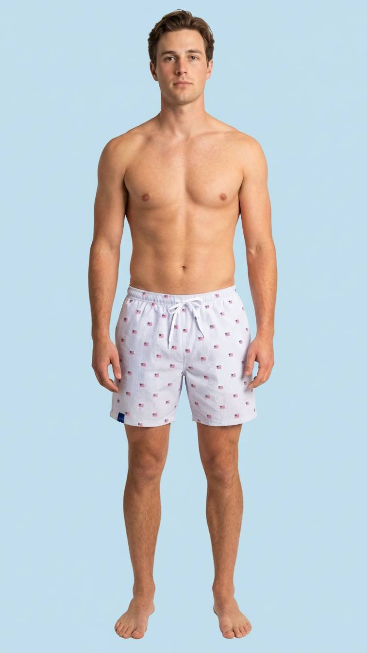 Men's USA Lined Swim Trunks